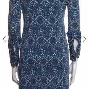 Elegant Blue Patterned Dress